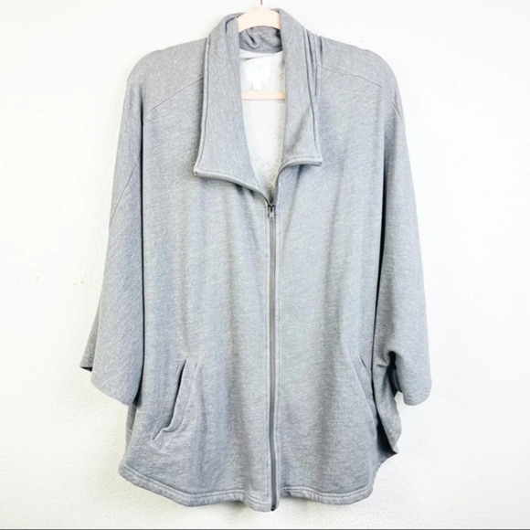 STEM Gray Full Zip Cardigan/Cape Sweater Size M/L - Picture 2 of 6